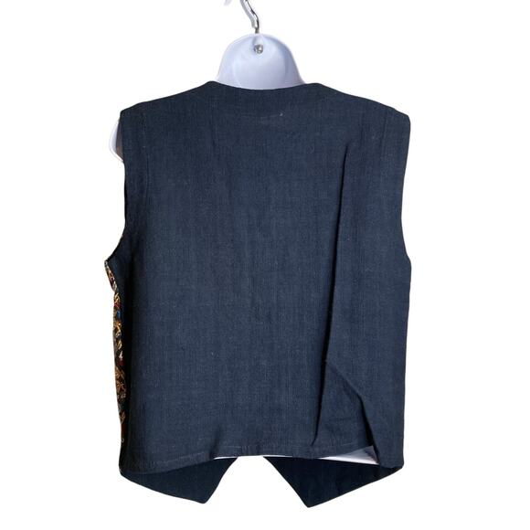 Vintage Women's Embroidered Aztec Tribal Print Vest Est. Size M Tapestry Boho - Picture 2 of 10